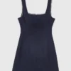 Vestido corto de mezcla de lino