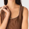 Vestido corto de mezcla de lino