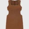 Vestido corto de mezcla de lino