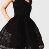 Vestido corto de punto de cesta bordado