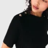 Vestido corto de punto y tafetán Vestido corto de punto y tafetán