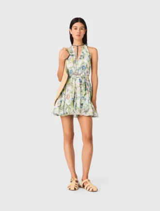 Vestido corto estampado sin espalda