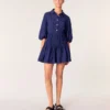 Vestido corto plisado con efecto satinado Vestido corto plisado con efecto satinado
