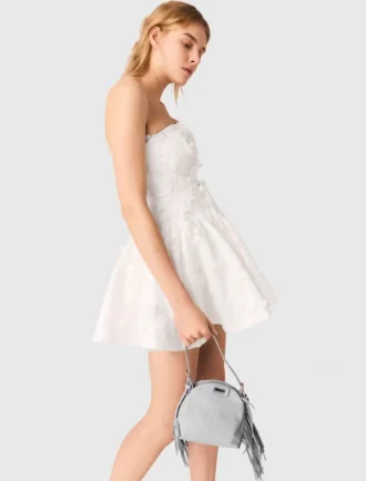 Vestido corto tipo bustier bordado