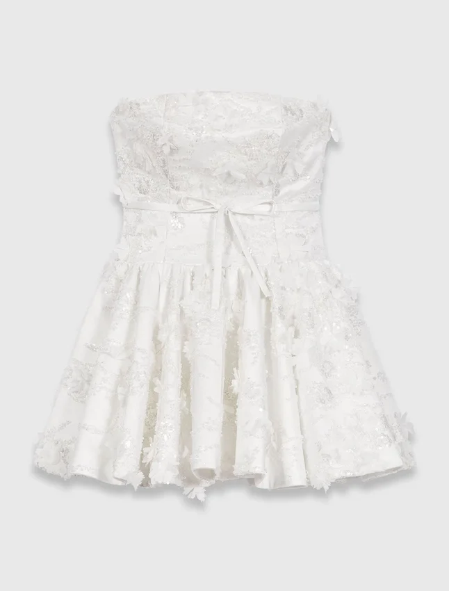 Vestido corto tipo bustier bordado Vestido corto tipo bustier bordado