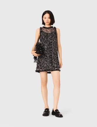 Vestido de lentejuelas con estampado floral