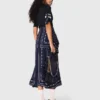 Vestido de mezcla de tejidos con estampado de pañuelo Vestido de mezcla de tejidos con estampado de pañuelo