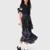 Vestido de mezcla de tejidos con estampado de pañuelo Vestido de mezcla de tejidos con estampado de pañuelo