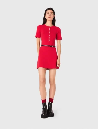 Vestido de punto con mini canalé