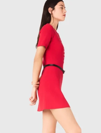 Vestido de punto con mini canalé