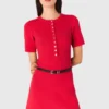 Vestido de punto con mini canalé Vestido de punto con mini canalé