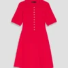 Vestido de punto con mini canalé Vestido de punto con mini canalé