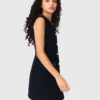 Vestido de tweed con detalles de denim Vestido de tweed con detalles de denim