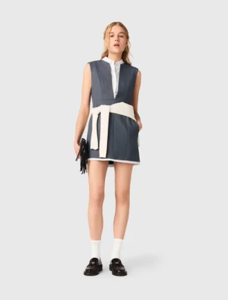 Vestido entallado con efecto de capas
