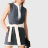 Vestido entallado con efecto de capas