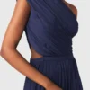 Vestido largo asimétrico plisado