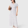 Vestido largo con estampado jacquard Vestido largo con estampado jacquard