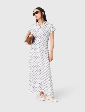 Vestido largo con estampado jacquard