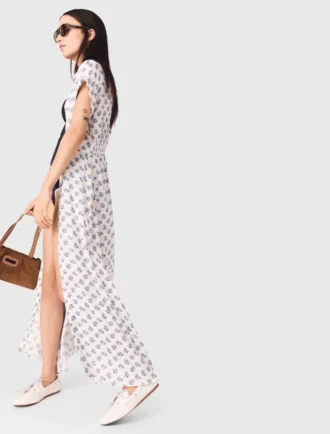 Vestido largo con estampado jacquard