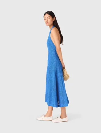 Vestido largo de guipur con espalda descubierta