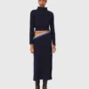 Vestido largo de punto con jersey desmontable Vestido largo de punto con jersey desmontable