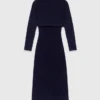 Vestido largo de punto con jersey desmontable Vestido largo de punto con jersey desmontable