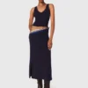Vestido largo de punto con jersey desmontable Vestido largo de punto con jersey desmontable