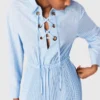 Vestido largo plisado con ojales Vestido largo plisado con ojales