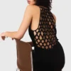 Vestido largo vaporoso con espalda trenzada Vestido largo vaporoso con espalda trenzada