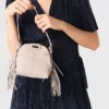Vestido midi con volantes metalizados