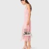 Vestido midi de croché con pedrería