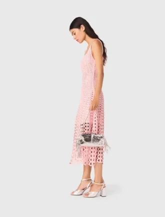 Vestido midi de croché con pedrería