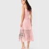 Vestido midi de croché con pedrería