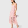 Vestido midi de croché con pedrería