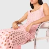 Vestido midi de croché con pedrería