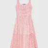 Vestido midi de croché con pedrería