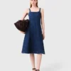 Vestido midi de denim Vestido midi de denim