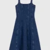 Vestido midi de denim Vestido midi de denim