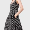 Vestido midi de punto jacquard Vestido midi de punto jacquard