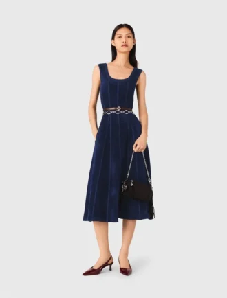 Vestido midi de terciopelo