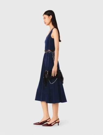 Vestido midi de terciopelo