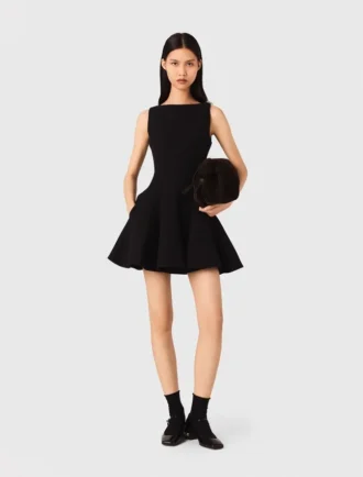 Vestido mini acampanado de tweed