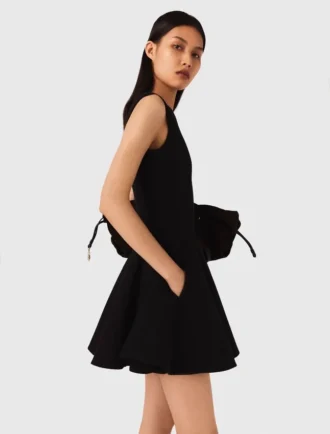 Vestido mini acampanado de tweed