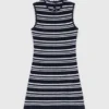 Vestido mini de ganchillo a rayas Vestido mini de ganchillo a rayas