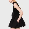 Vestido mini de punto acanalado y tafetán Vestido mini de punto acanalado y tafetán