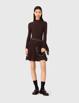 Vestido mini skater de cuello alto