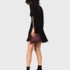 Vestido mini skater de cuello alto