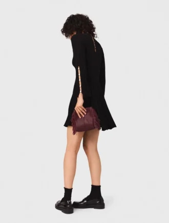 Vestido mini skater de cuello alto