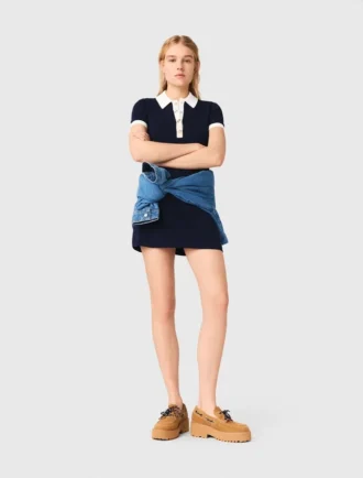 Vestido polo con ribetes en contraste