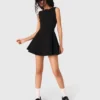 Vestido skater con lazos con pedrería